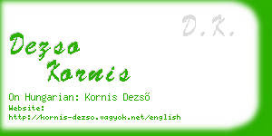 dezso kornis business card