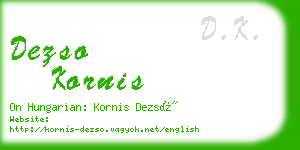 dezso kornis business card